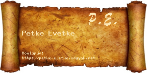 Petke Evetke névjegykártya